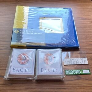 Cub Scout Scrapbook and Eagle Scout Cards and 2 Cardboard Stickers
